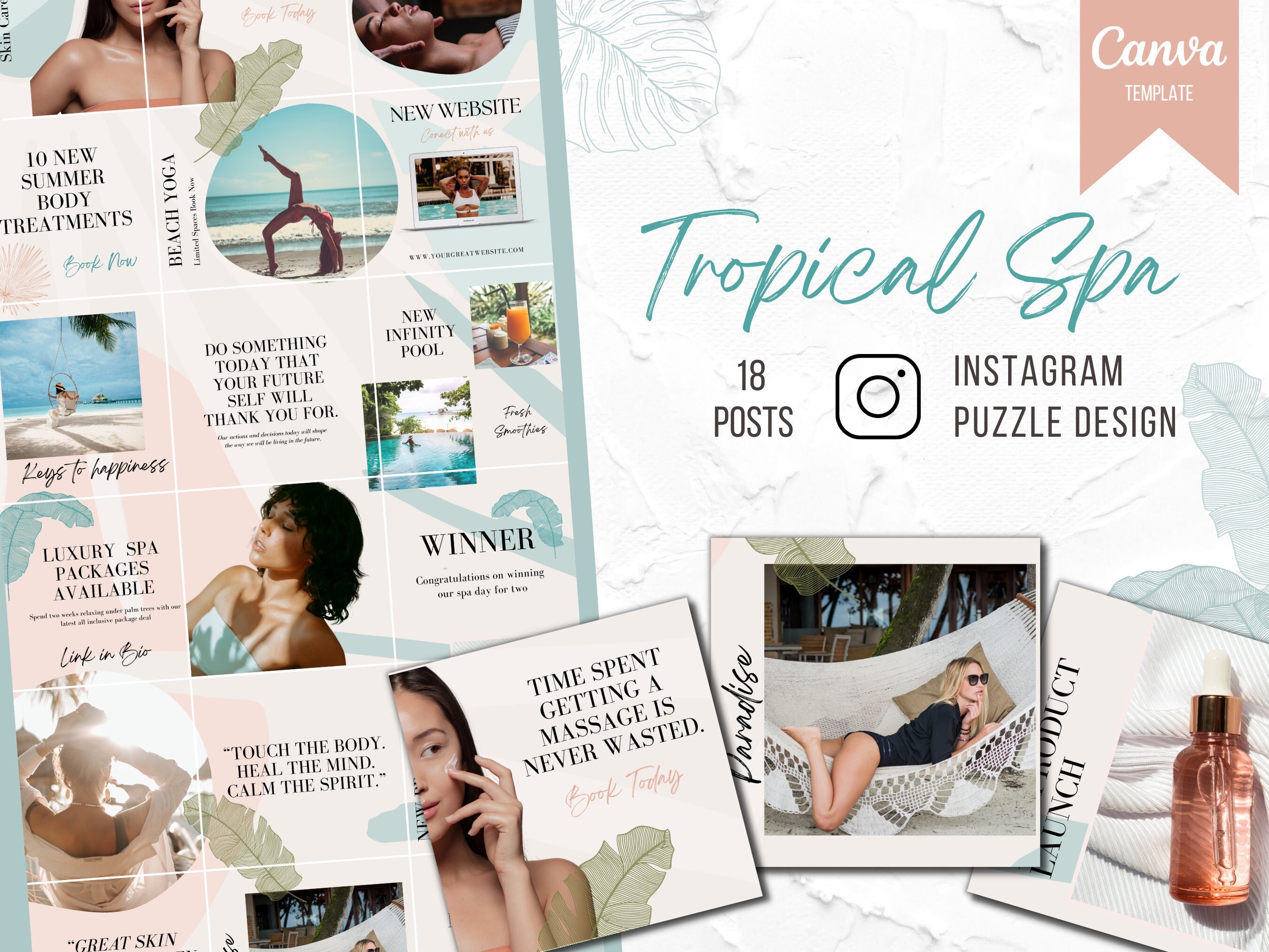 Beauty Instagram Puzzle Post Template Instagram Puzzle - Etsy