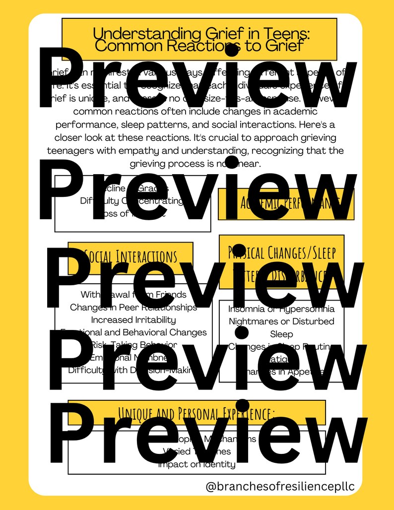 Therapist Handout- Grief Coping Skills - Etsy