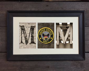 Navy Mom, Gift, United States Navy- Letter Art Sign, Architectural Letter Art - Mother's Day Gift