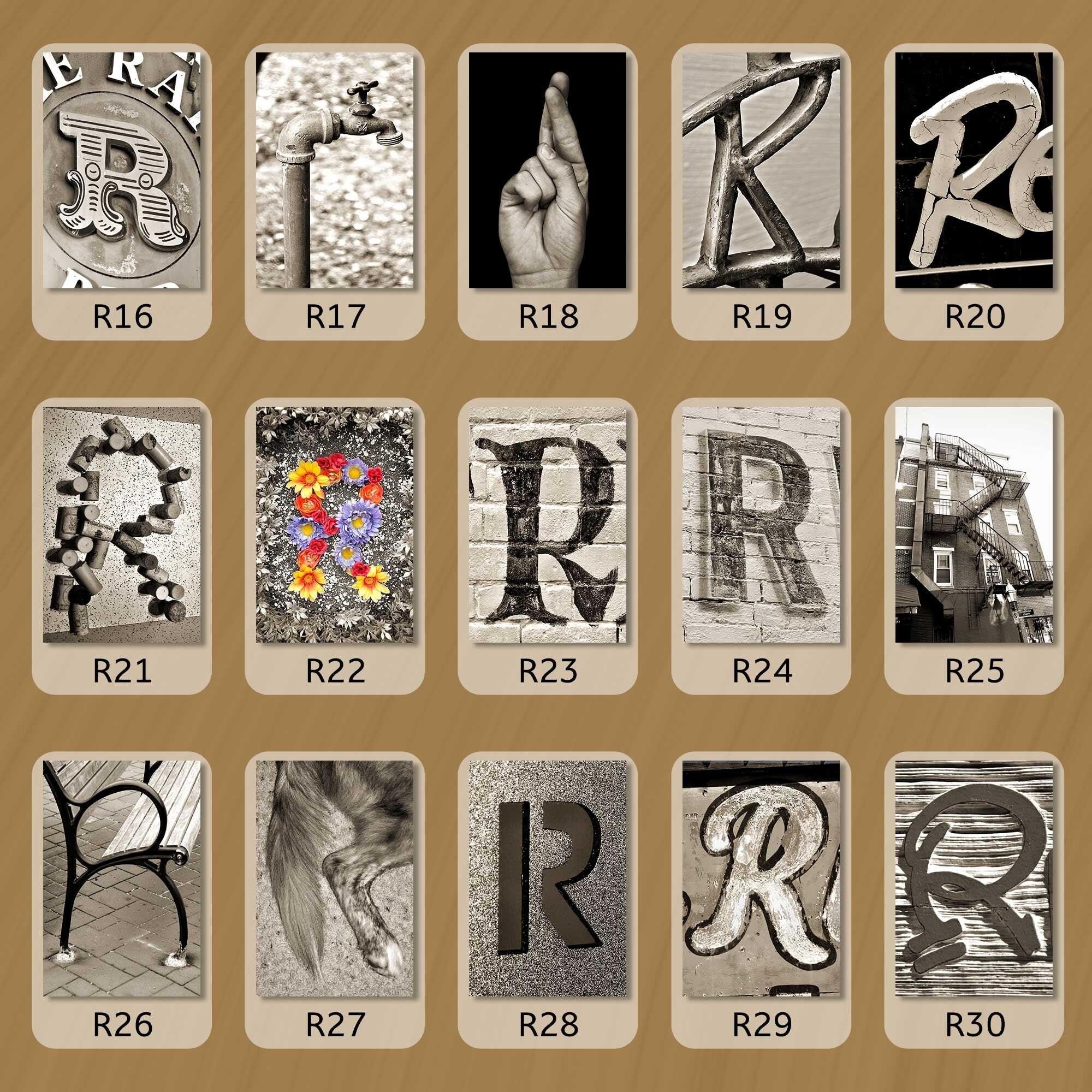 Sepia Letter R - Letter Art Photos | Alphabet Photograph - Etsy