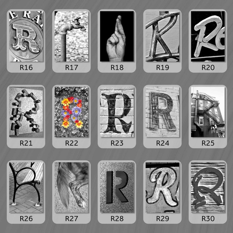 Black and White Letter R- Letter Art Photos | Alphabet Photograph - Etsy