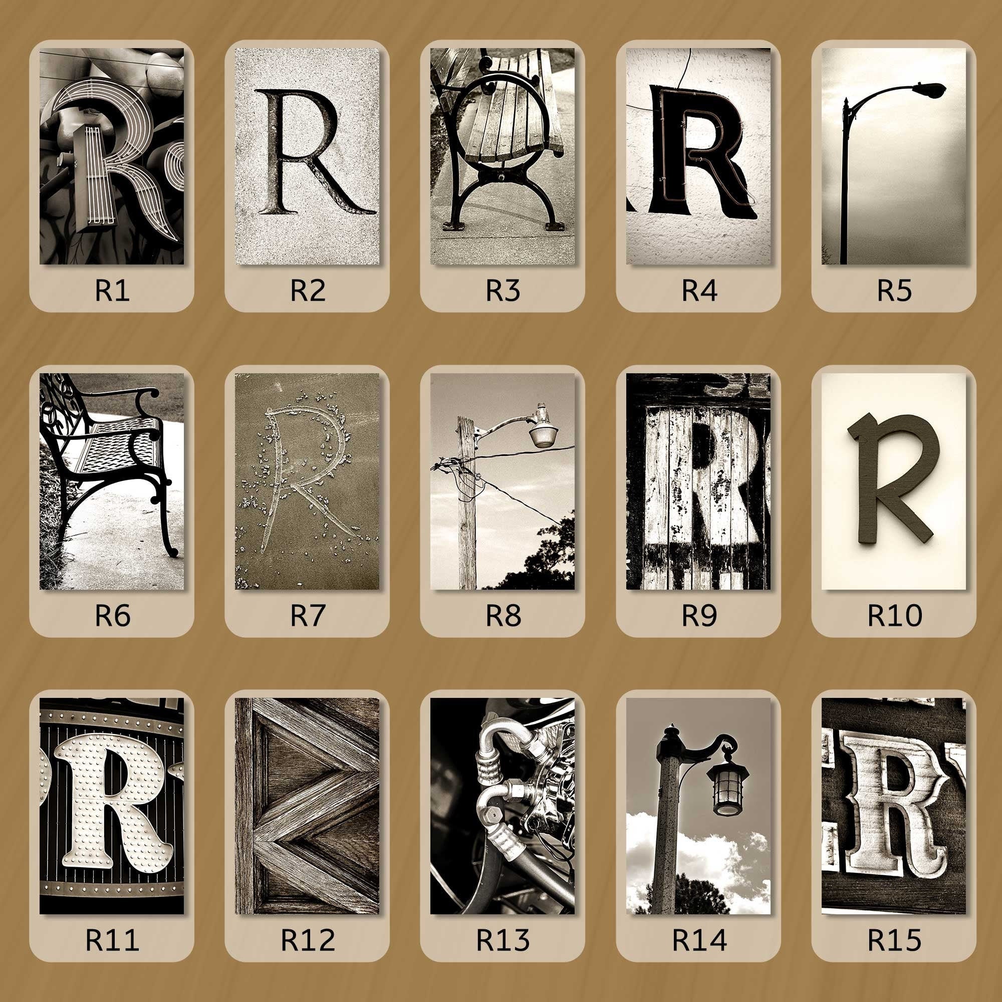 Sepia Letter R - Letter Art Photos | Alphabet Photograph - Etsy