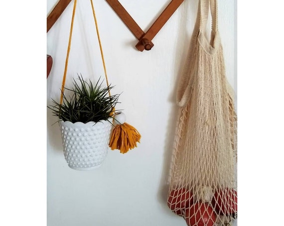 Modern Vintage Hanging Planter/Milk Glass Style Planter/Indoor Planter/Succulent planter/Cactus planter/Retro/hanging plant