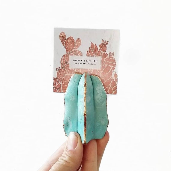 Concrete Cactus Business Card Holder/Succulent Decor/Modern Office Decor/place card /Boss gift/Desk Decor/wedding decor/Business cardholder