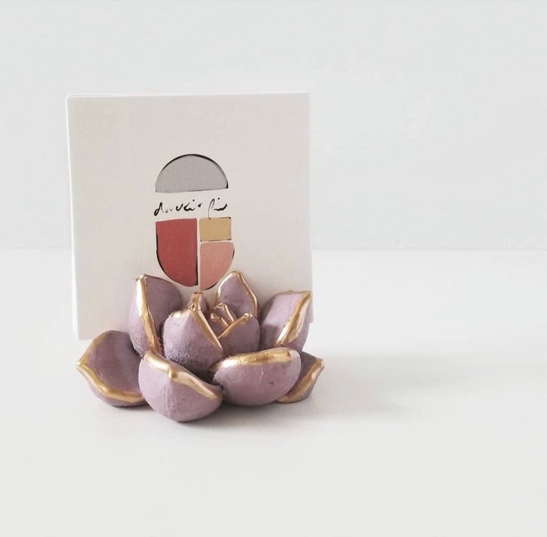 Succulent Business Card Holder Dusty Rose