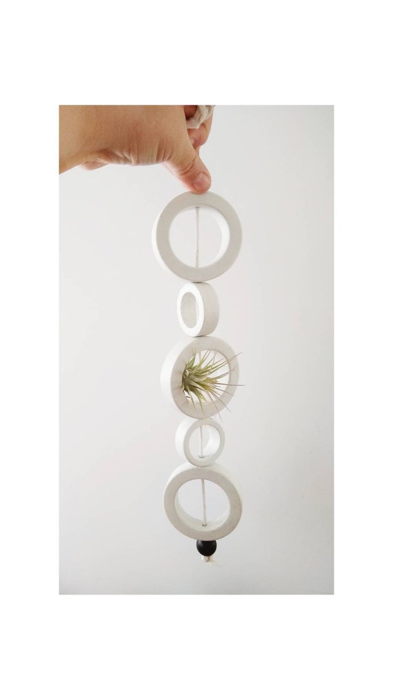 Concrete Wall Hanging/Air Plant Holder/Minimalist/White Decor