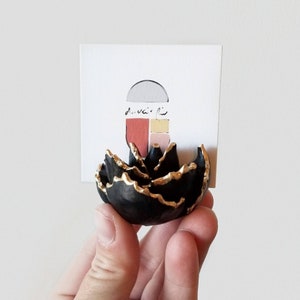 Small Succulent Business Card Holder Black