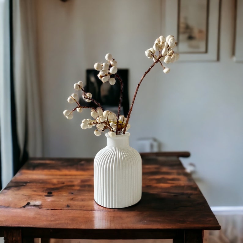 Small Bud Vase/White Concrete Vase image 9