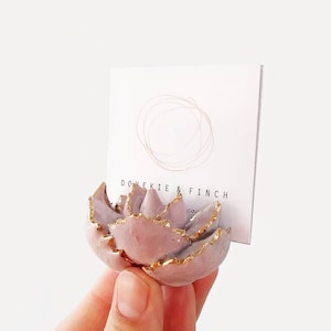 Small Succulent Business Card Holder Dusty Rose