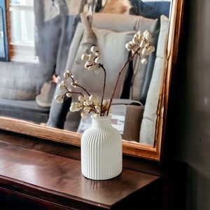 Small Bud Vase/White Concrete Vase image 2
