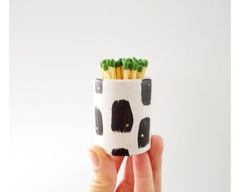 Modern Match Stick Holder/Match Striker Mini Pot