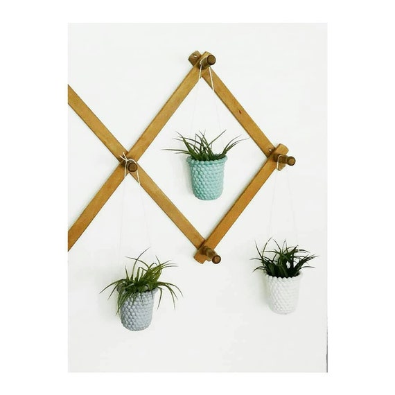 Modern Vintage Hanging Planter/Milk Glass Style Planter/Small Indoor Planter/Succulent planter/Cactus planter/Air planter/Retro/