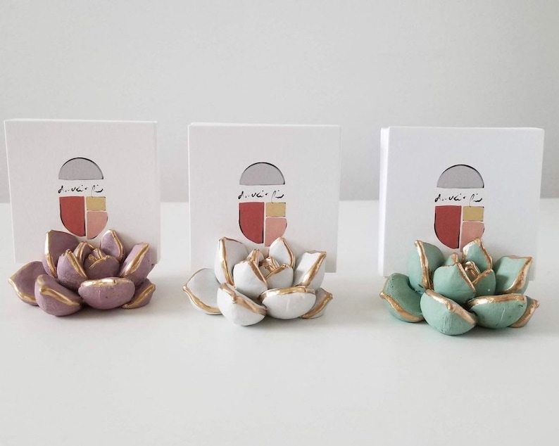 Sea Green Mint Succulent Business Card Holder image 4