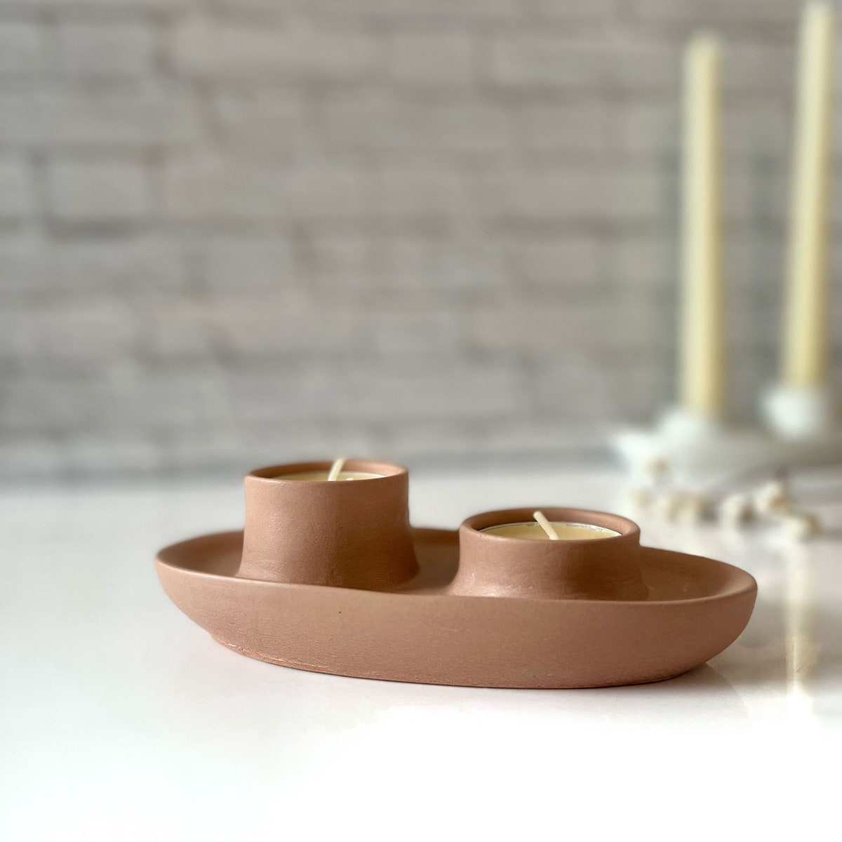 Nordic Style Taper Candlestick Holder and Tealight Candle Holder - Etsy (Buff color)
