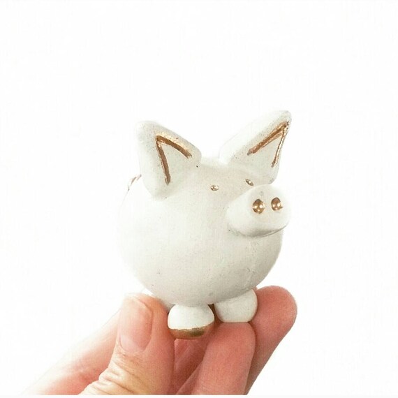 Pig Ring Holder/ Concrete Pig/Pig Statue/Mini Pig/Pet lover gift/