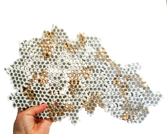 Concrete Honeycomb Wall Art/Honeycomb decor/Industrial design/Concrete Art/Honeycomb/Modern wall art/3d wall art/wall hanging