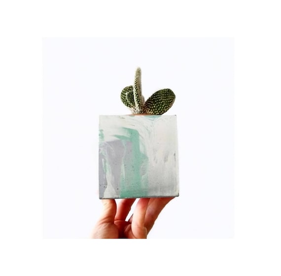 Modern Cube Planter/Succulent Planter/Desk Planter/Concrete Home Decor/Geometic Decor/Minimalist/Square Planter/Cactus Planter/Abstract art/
