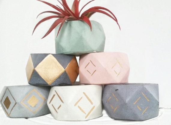 Ready to ship Geometric Planter/Air Plant Holder/Desk Planter/Geometric decor/Housewarming Gift/Succulent Planter/Modern Planter