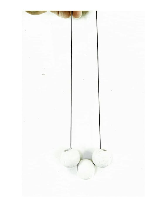 Concrete Cube or Round Bead Necklace, Industrial style, Minimialist Jewelry, Modern Necklace