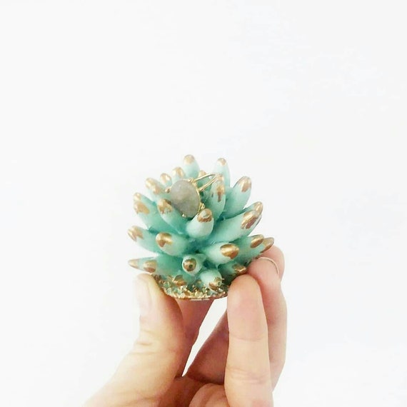 Concrete Succulent, Ring Cone, Ring Holder, Jewelry Display, Jewelry Dish, Ring Dish, Modern Ring Cone, Bridesmaid Gift