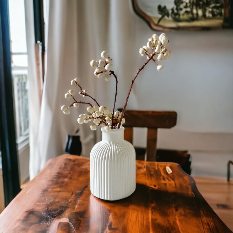 Small Bud Vase/White Concrete Vase image 5