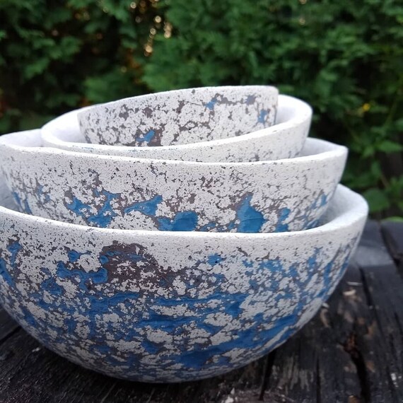 Set of 4 Concrete Nesting Bowls/Ring holder/planter/Air Plant Holder/jewelry dish/Home Decor/Housewarming Gift/Fruit Bowl/Snack bowl