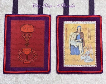 Purple Scapular of Benediction and Protection as revealed to Marie-Julie Jahenny. MADE TO ORDER