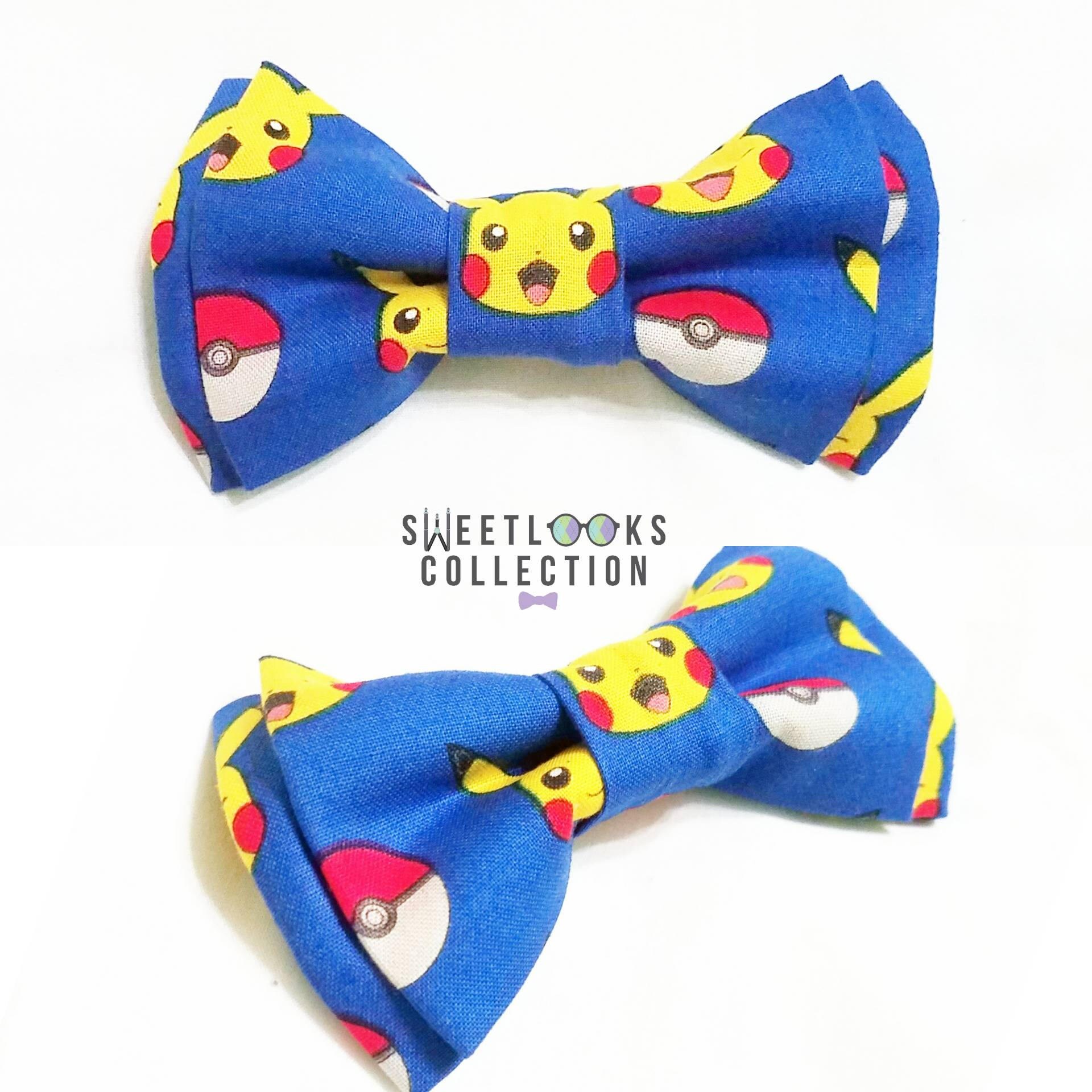 Bow Tie or Hair Bow. Blue Pokemon Pikachu Accessory for Etsy