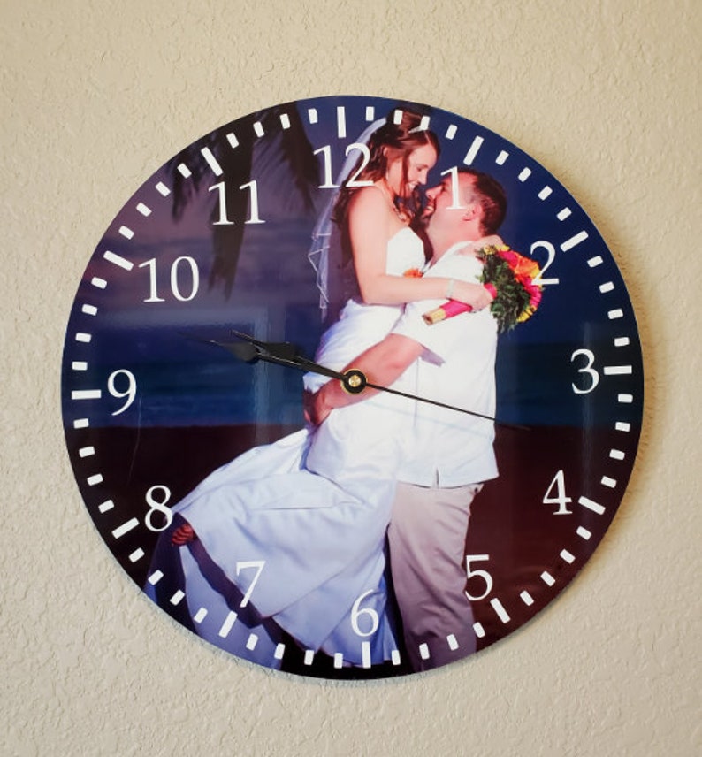 Custom Photo Clock Metal Clock Customized Clock Metal Photo Etsy