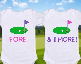 Twin Baby Shirt or Gerber Onesie® Baby Golf Onesie® Baby Golf Outfit Golf Baby Shower Twin Baby Gifts Dad Gifts Cute Baby Onesies®