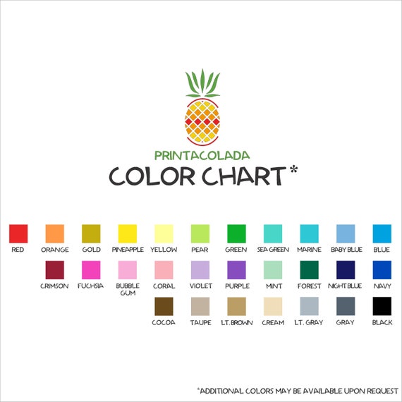 Gerber Color Chart