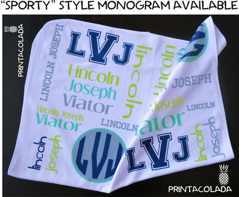 monogrammed receiving blanket