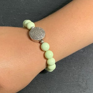 Lemon Chrysoprase Bracelet, Stacking Bracelet, Handmade Jewelry, JacosJewelry, Free Shipping in US