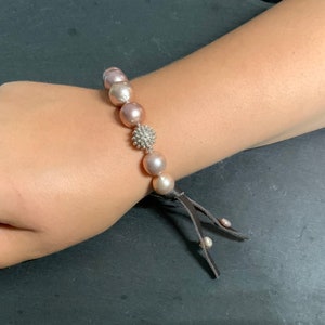 Handmade Edison Pearl Bracelet: Sterling Silver Boho Jewelry
