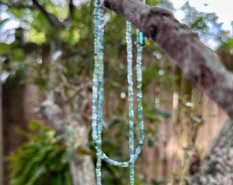 Paraiaba Blue Green Tourmaline Statement Necklace, October Birthstone, Minimalist Necklace