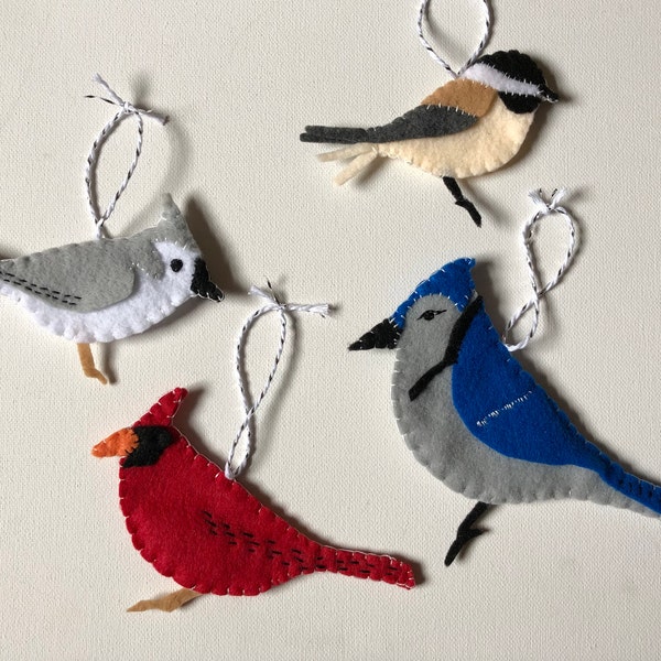 Handmade Felt Bird Ornaments