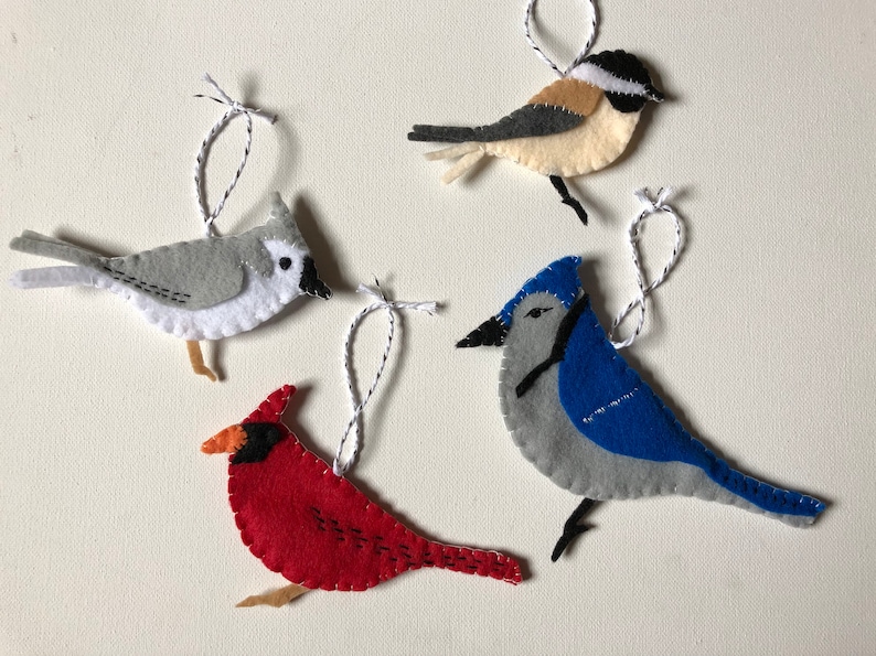 Handmade Felt Bird Ornaments Etsy