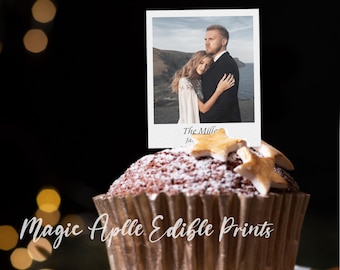 Polaroid Edible Toppers: Custom Photo Prints 2x2.5 inches (12 ct)