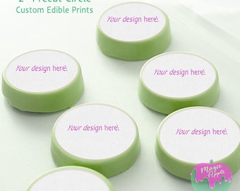 Custom Edible Cupcake Toppers: 2" Precut Circle, 15 per Order