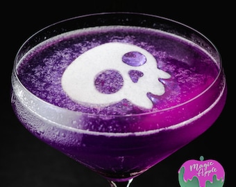 Skull Edible Wafer Paper Toppers: Halloween Cocktail & Cupcake Decorations