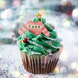 Ugly Christmas Sweater Edible Toppers / 24 Wafer Paper Christmas Toppers