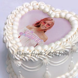 Custom Heart Cake Topper: Edible Photo Print