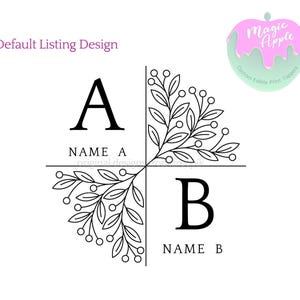 Wedding Monogram Cocktail Topper: Edible Sugar Drink Decoration image 2