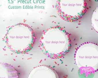 Custom Edible Cupcake Toppers: 1.5" Precut Circle Prints (30 per Order)