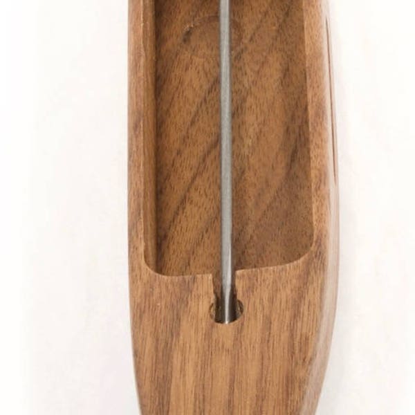 Low Profile Walnut Boat Shuttle #2, Slim Boat Shuttle, End of Warp Shuttle, Boat Shuttle, Weaving Shuttle