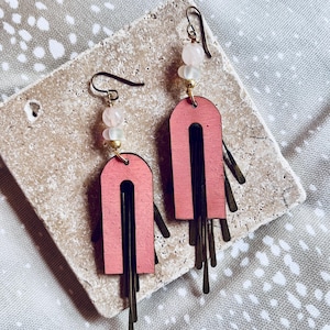ALCouture Tatooine Sunset Earrings: Hand-Painted Star Wars Inspired Wooden Jewelry