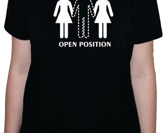 Open position F+M+F Poly Triad men or women's Black T-Shirt or Racerback Tank Top