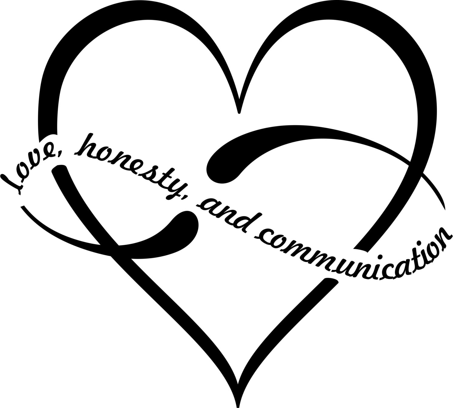 Polyamory Infinite heart love, honesty, communication vinyl decal.