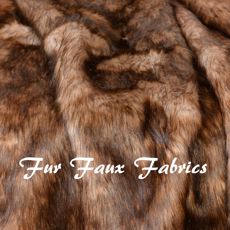 Fur Faux Fabric By The Yard Remnants Brown Grizzly Bearskin Etsy
