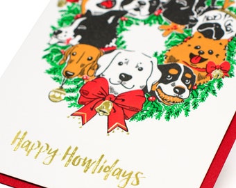 Happy Howlidays Christmas Dog Card